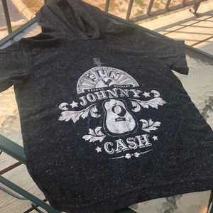 Johnny Cash Hooded Graphic T-shirt